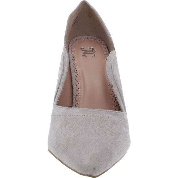 Journee Collection Womens Adley Gray Faux Suede Dress Heels Shoes NWT - Picture 3 of 3